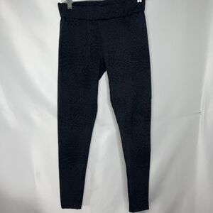 Matty M Pants Leggings Women Small Gray Black Animal Print Elastic Waist